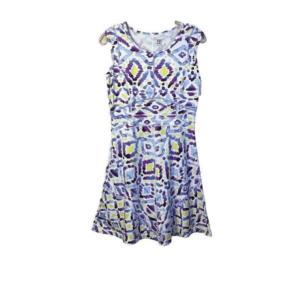 Title nine Dresses & Skirts - Title Nine Dream Dress Fit and Flare Size S Stretch Abstract Purple White Blue